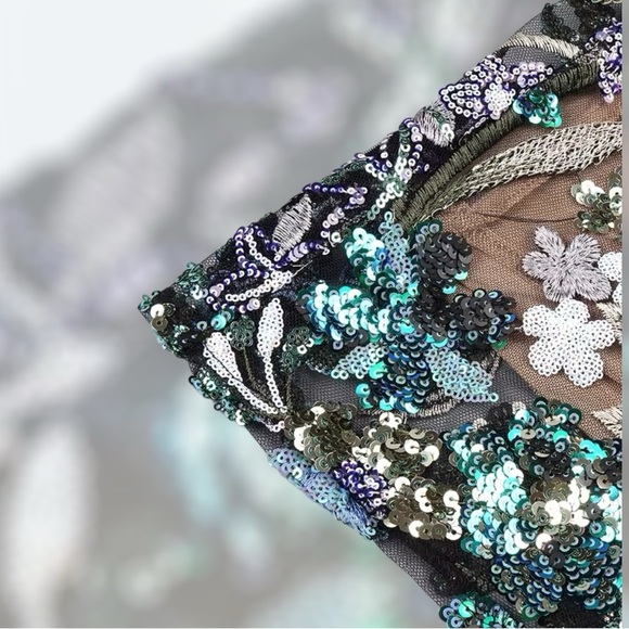 Capri Party Dress In Sea-foam Sparkle - Picture 4 of 5